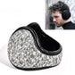 Black-and-off-white houndstooth knit foldable earmuffs with black inner padding