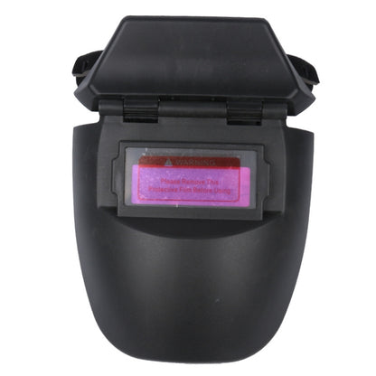 Solar auto-darkening welding helmet with flip-down visor, dark gray/black