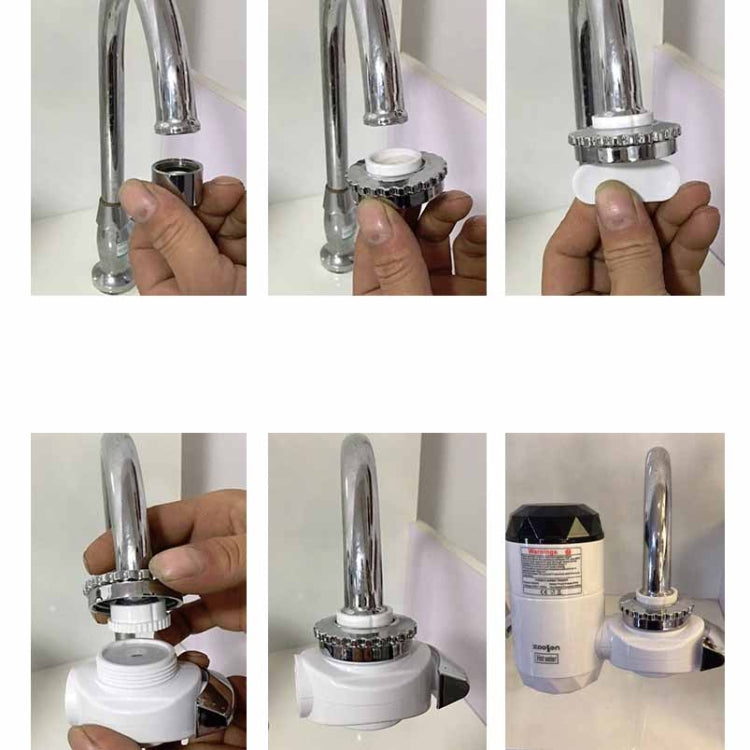 White instant hot water faucet adapter with leak protection and connector for shower hose