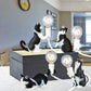 Cat-shaped mini night light set with black-and-white cat figures and glowing bulbs