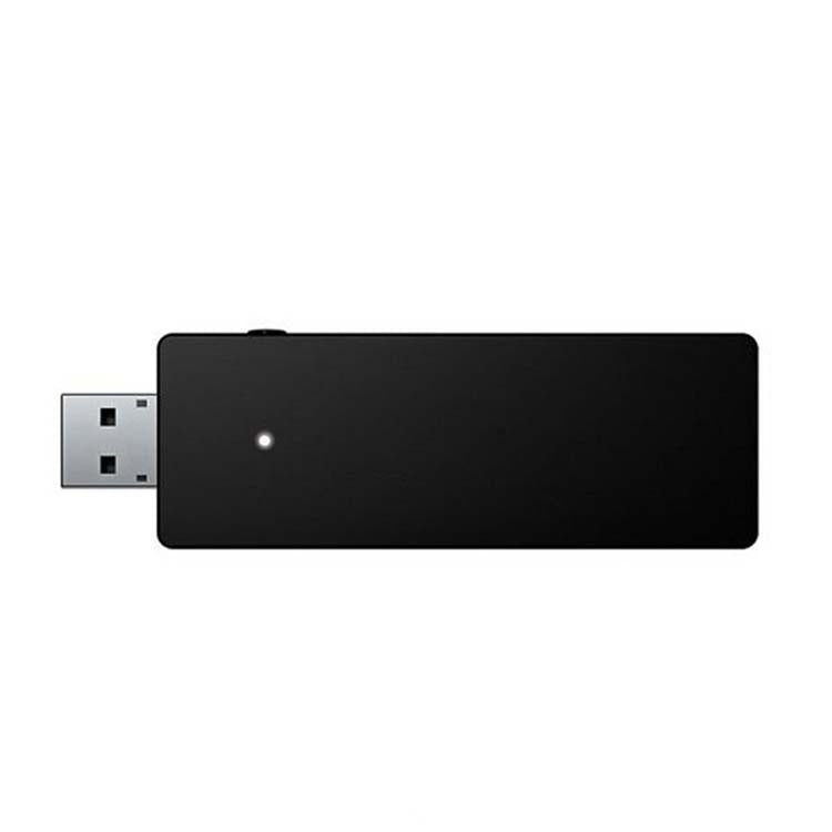 Wireless 2.4G receiver dongle with USB-A plug and status LED, black