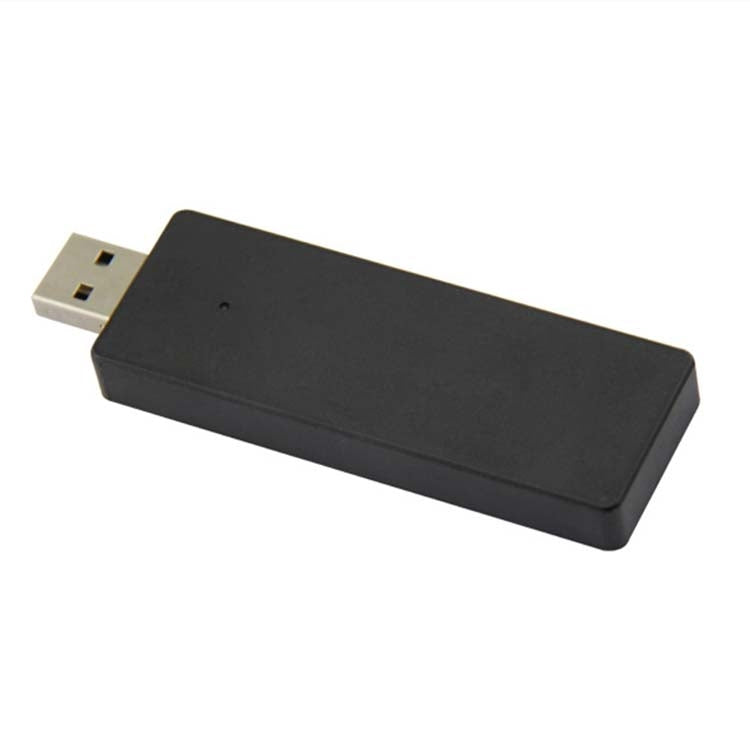 Black wireless 2.4G receiver dongle with USB-A plug and small button