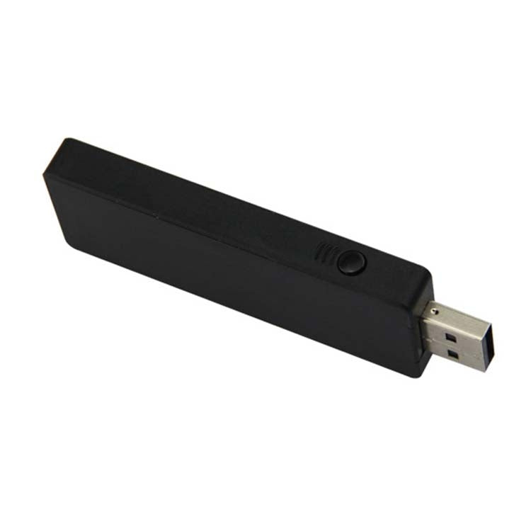 Wireless 2.4G receiver dongle, black, with USB-A end and power button