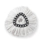White cotton rotating triangle mop head cloth with black-trim mounting loop center