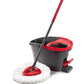 White rotating triangle mop head cloth with red handle and mop base