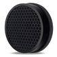 Round black foam filter with gray honeycomb mesh surface and outer ring