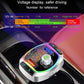 Car Bluetooth MP3 player with voltage readout on dual screen and glowing RGB ring