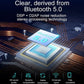 Bluetooth audio processing chip on a circuit board with multi-signal icons.