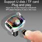 Car Bluetooth FM MP3 player adapter with U disk inserted and built-in port panel.