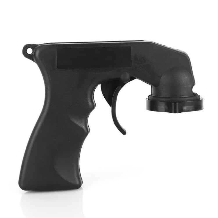 Black spray adaptor paint gun handle tool with trigger grip and mounted nozzle