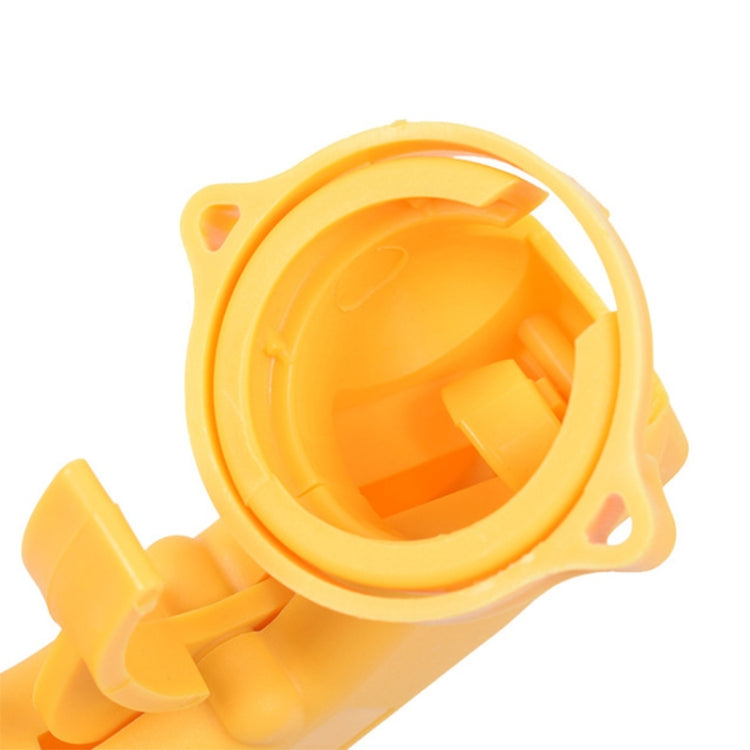 Yellow spray adaptor paint gun canning mouth and paint port close-up