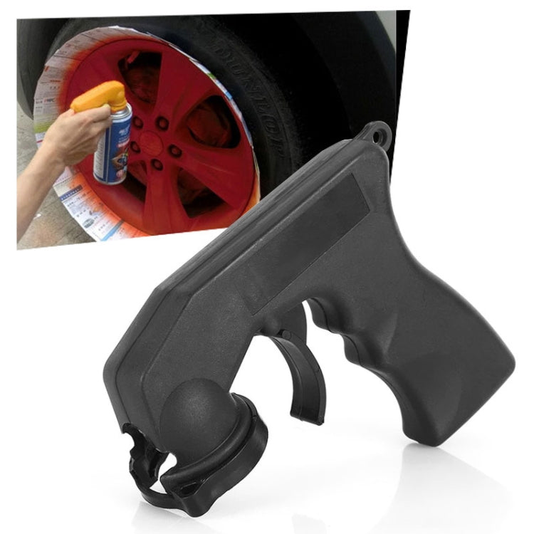 Dark gray spray adaptor paint gun handle tool with trigger and curved nozzle