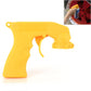 Yellow spray adaptor paint gun with trigger and front nozzle on handle