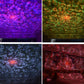 Star projector laser light showing multicolor rotating swirl and starry light patterns