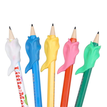Assorted-color dolphin-shaped posture correction pens, showing multiple pen tops