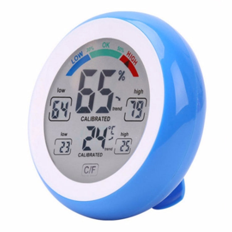 Blue digital temperature and humidity thermometer hygrometer with clear LCD humidity/temperature readings
