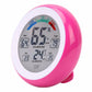 Pink digital temperature and humidity thermometer hygrometer with LCD showing humidity and temperature