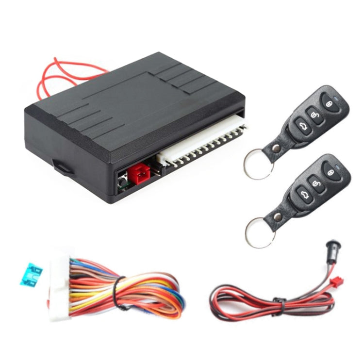 Car lock control module with wiring harness and two key fobs, black
