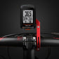 Red bike handlebar device mount bracket with a black camera display attached