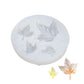 Round silicone leaf candle mold with raised maple-leaf shapes