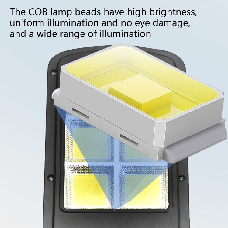 Black solar street light LED panel with bright yellow-white COB bulb array