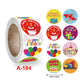 Happy birthday sticker labels roll with cupcake design, plus round sticker assortment (A-184)
