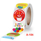 Happy birthday sticker labels roll with cupcake design and round label