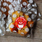 Happy birthday cupcake sticker label on packaged treat