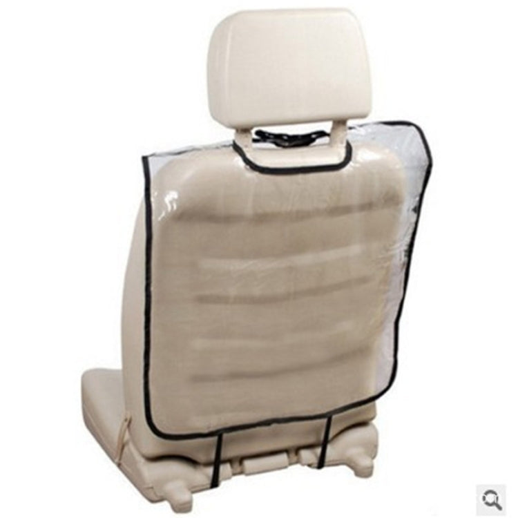Car seat back cover protector, beige seatback protector with black trim outline