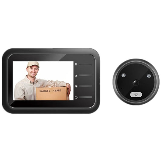 Smart video doorbell with built-in screen display and separate round camera unit