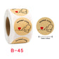 Baked with love round label stickers, includes 1 inch (2.5 cm) size marking, B-45