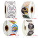 Reward sticker rolls A-68 to A-71, round thank you designs in dark and bright prints