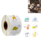 Decorative thank-you sealing stickers roll with assorted animal icons and "thanks" text
