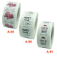 Set of round envelope label stickers (A-89–A-91): great taste, HAPPY mail, thank you