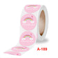 Rainbow cloud thank-you roll sticker strip with pink circular labels