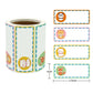 Name sticker label roll with four animal face designs and 2.5 x 1 inch labels