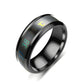 Smart temperature display ring, black band with green and blue numbers and yellow icon