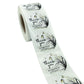 Strip of multiple round thank-you envelope sealing stickers with floral branches and butterflies