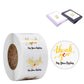 Transparent thank you sticker roll with gold “Thank you! For you order” and hearts