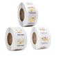 Transparent thank you sticker rolls set (3 rolls) with gold script hearts and messages
