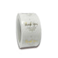 Bronzing sealing sticker roll with gold “Thank you for your order” on white