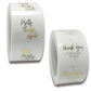 Two bronzing sealing sticker rolls: “Pretty Things” and “Thank you for your order”, gold on white