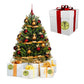 Christmas gift boxes with gold circular “Merry Christmas” sticker labels