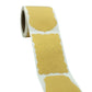 Kraft paper sticker strip roll with three beige scalloped label designs