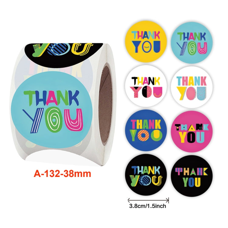 Thank You sticker roll plus eight assorted circular Thank You sticker designs