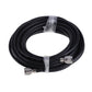 Black 5DFB coax cable with two metal connectors and protective wrap