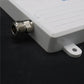 Signal booster main unit with threaded coax connector and mounting base
