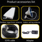 Signal booster accessories list with outdoor antenna, indoor antenna, 5DFB cable, and adapter