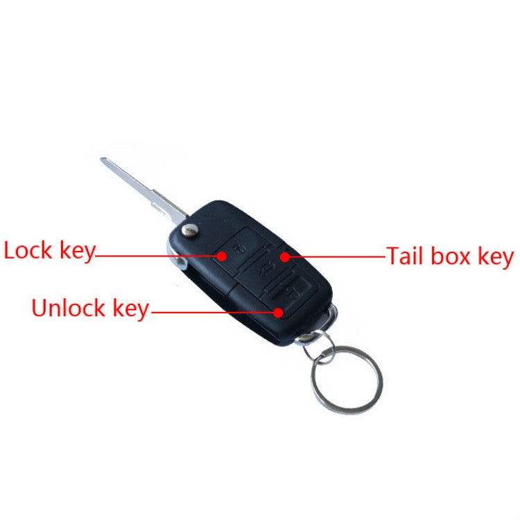 Black car central locking key fob remote with lock and unlock buttons
