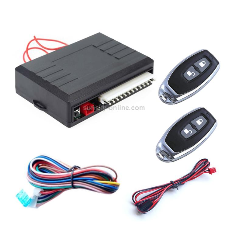 Keyless entry remote control and central lock receiver unit with wiring harness